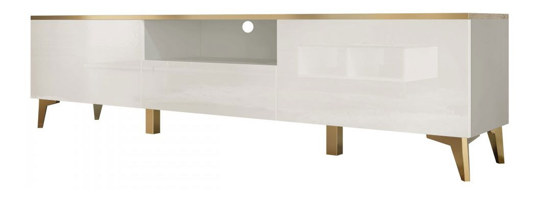 TV stolić/ormarić Opuncia 2D1S (bež sjaj + zlatna)