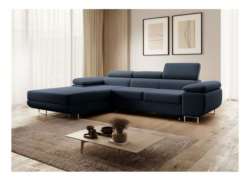 Kutna garnitura Grande (L) (plava + krom)