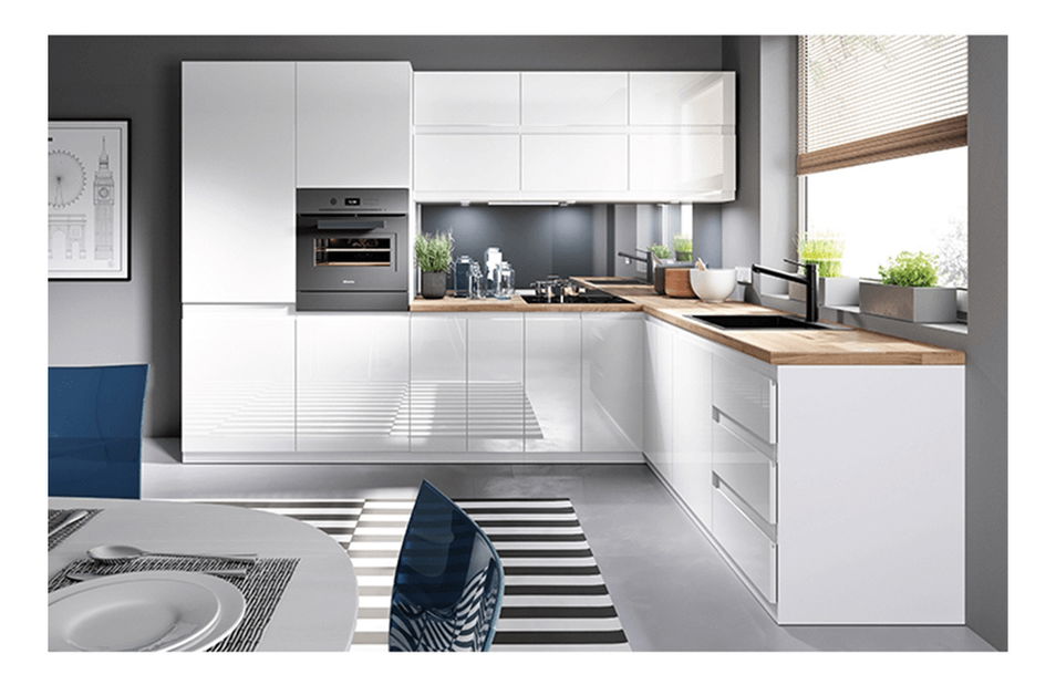 Felső konyhaszekrény G601F Aurellia (fehér + fényes szürke) (B)