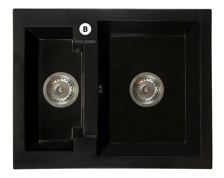 Kuchynský drez Yagma (čierna) (s 1 otvorom pre batériu) (P)