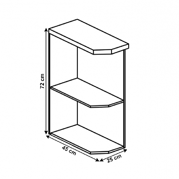 Dulap inferior de bucătărie cu rafturi D25PZ Provense (Alb) (S)