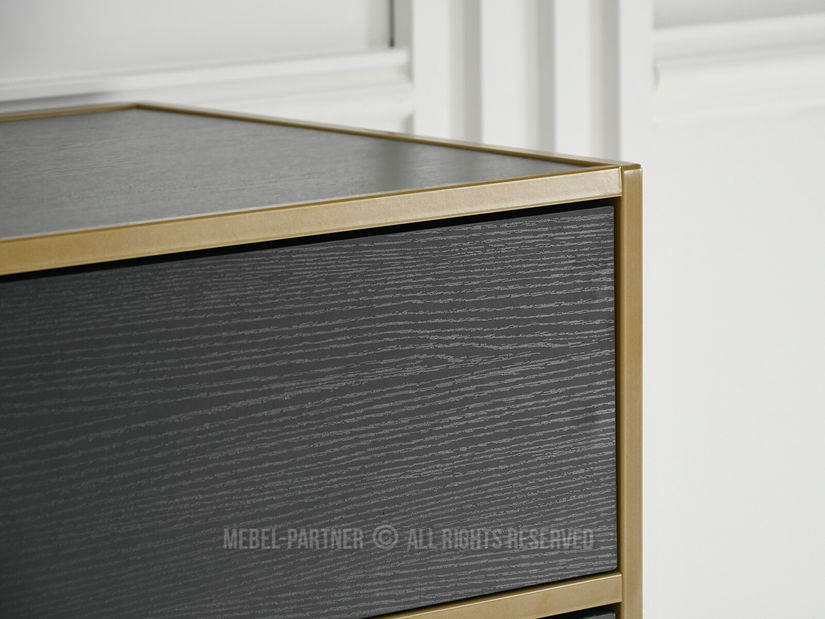 Comodă Soren Kom (lemn negru + auriu)