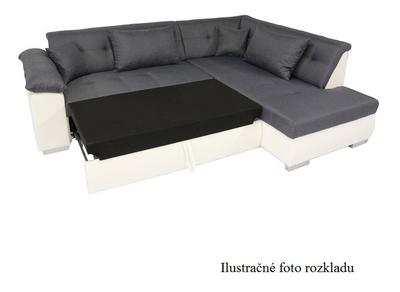 Rohová sedačka Leander (P) (čierna)