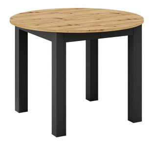 Masă sufragerie Haroldy (pentru 4 persoane) (stejar artisan + negru)