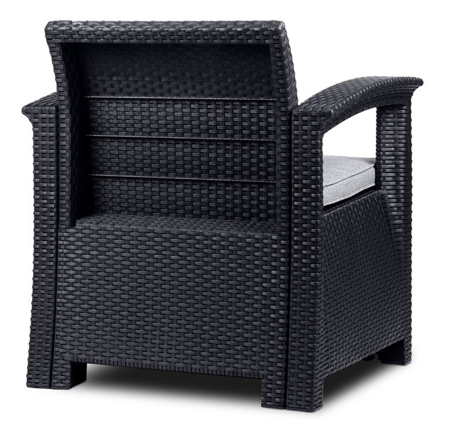 Set de grădină Nela 2 (gri închis) (pentru 4 persoane)