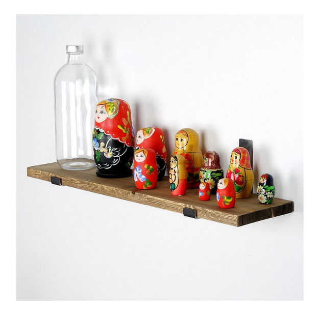 Raft decorativ de perete Dupone 9 (Nuc + negru) 