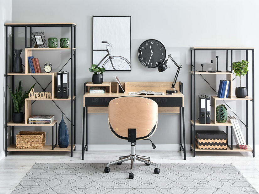 Regál Harp Ab (dub + čierna)