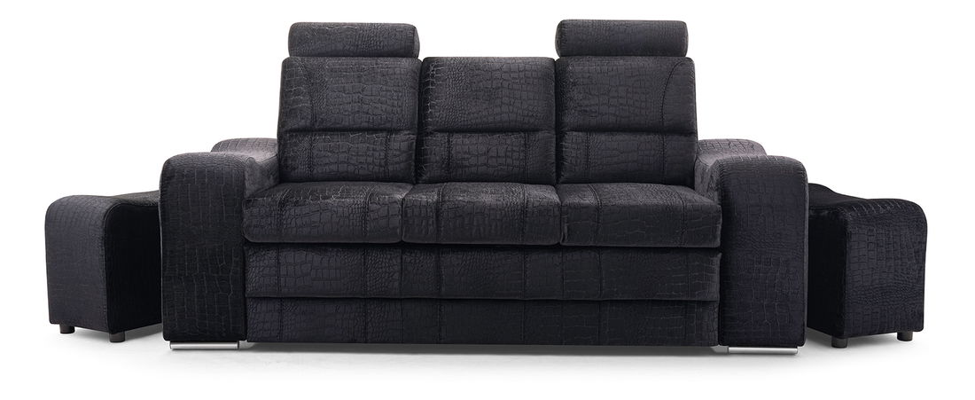 Háromszemélyes kanapé Wendell (fekete)