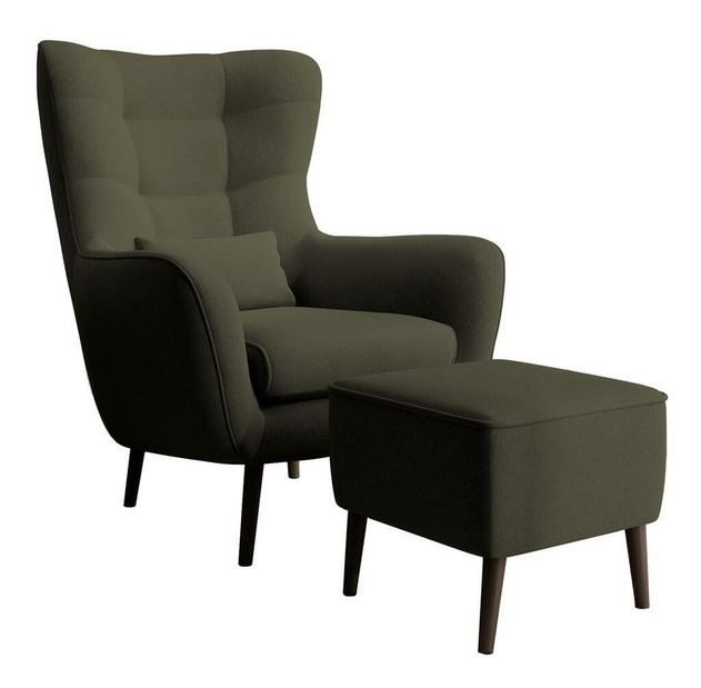 Fotel lábtartóval Veneza VZ1 (oliva + fekete)