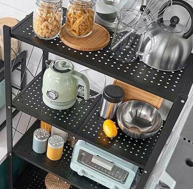 Raft de bucătărie cu roți Ricos 1 (negru)