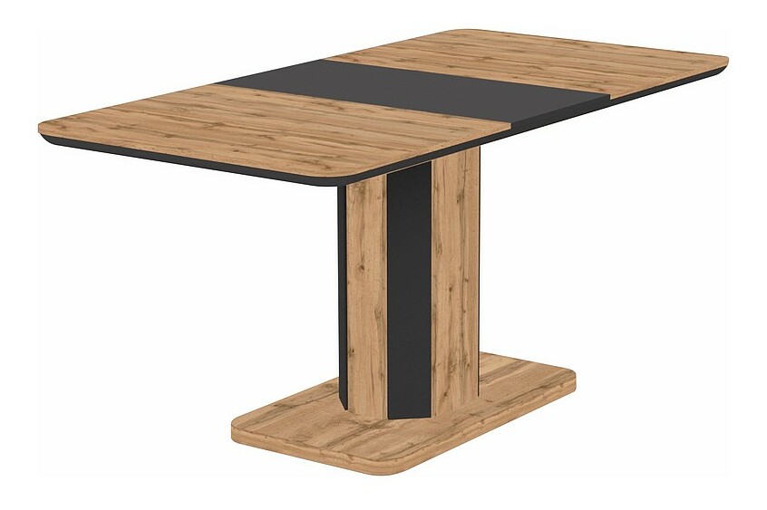 Rozkladací jedálenský stôl 120-160 cm Houston (dub wotan + grafit) (pre 4 až 6 osôb)