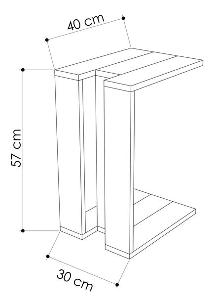Kézi asztal Mirabel (fehér)