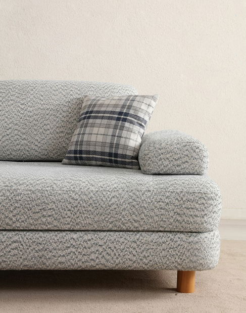 Rozkladacia pohovka Nicel (sivá + modrá) (s úl. priestorom)