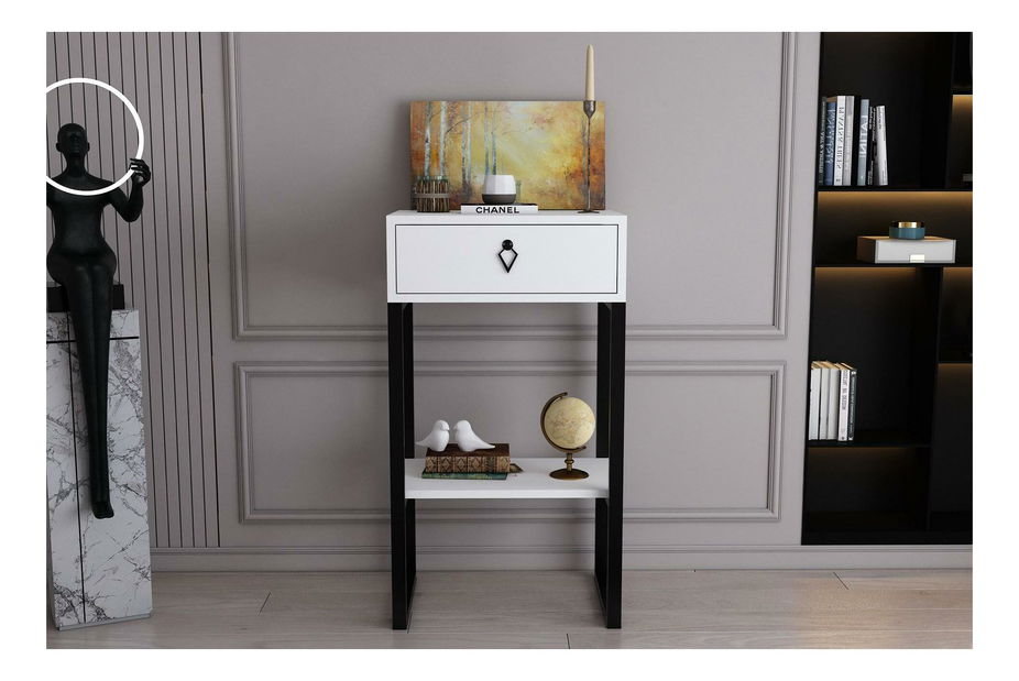 Éjjeliszekrény Vakara (fehér)