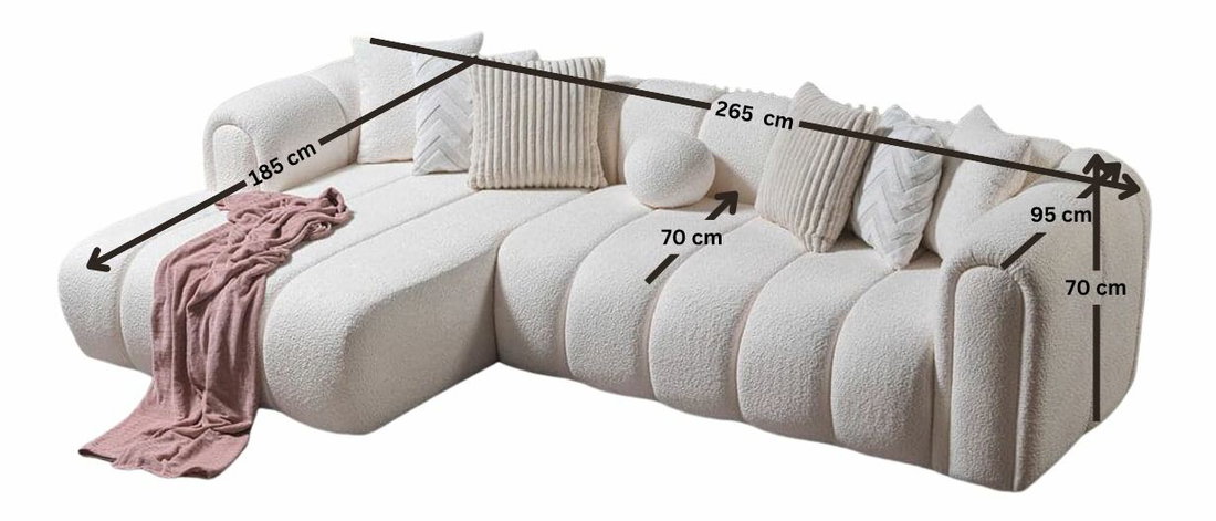 Rohová sedačka Nline (biela) (L)