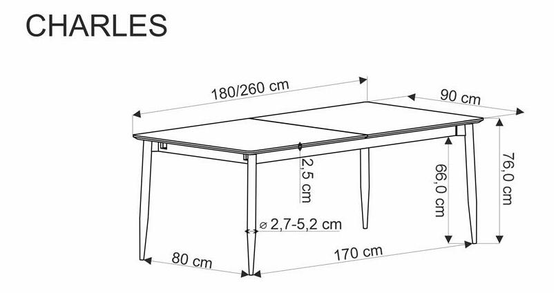 Jedálenský stôl Charles (sivý mramor + čierna) (pre 8 a viac osôb)