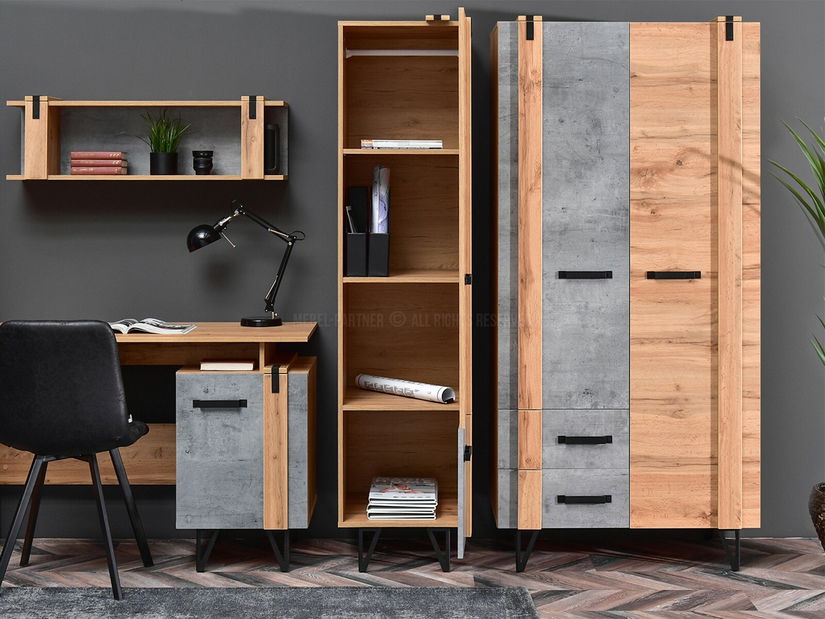 Mobilier living Suspendera SH02 (stejar + negru)