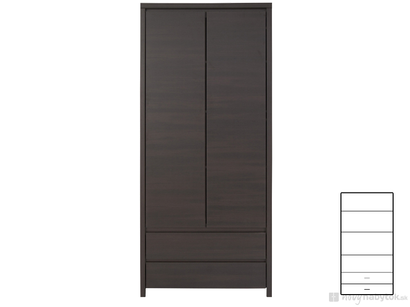 Dulap cu rafturi Kasey REG2D2S (Wenge)