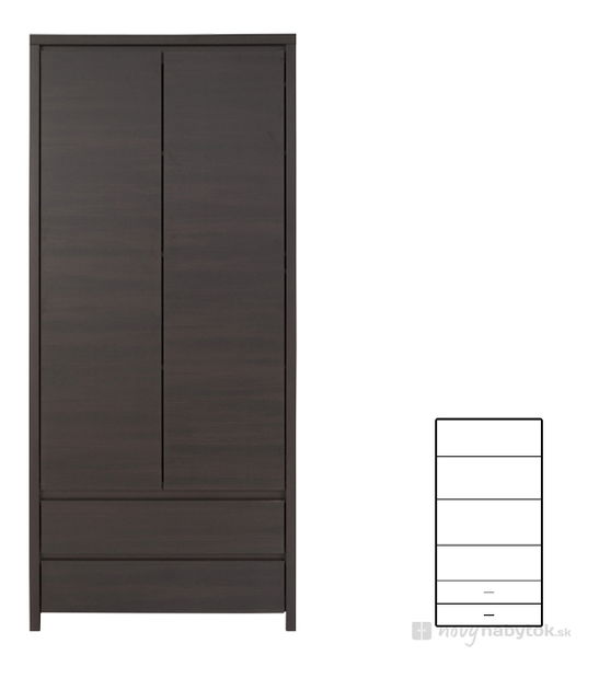 Dulap cu rafturi Kasey REG2D2S (Wenge)