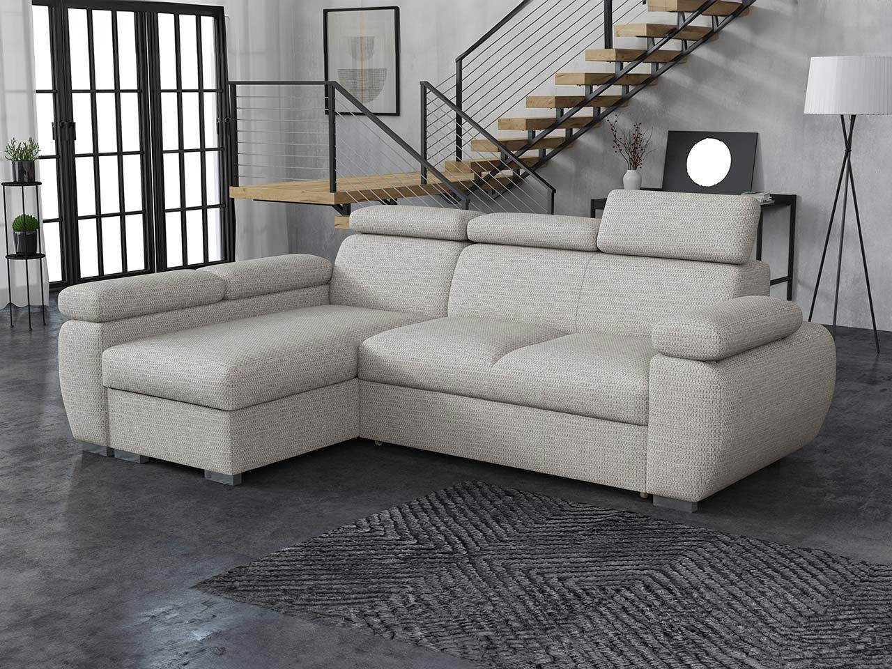 Sarokkanapé garnitúra Gozo Mini (világosszürke) (B)