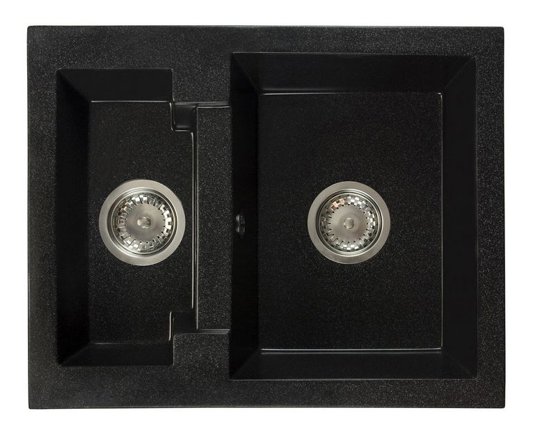 Kuchynský drez Yagma (čierna + textúra) (bez otvoru pre batériu) (P)