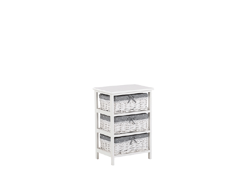 Komoda ZORIOLA (biela + sivá) (tri koše)