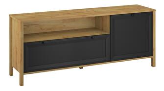 Dulap TV Bruselas (stejar craft auriu + negru)