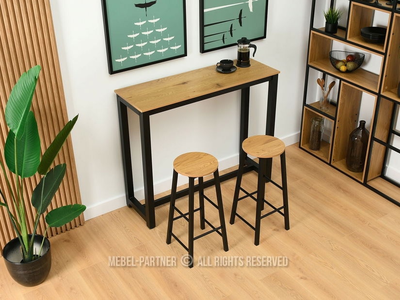 Blagovaonski set Remma (hrast + crna) (za 2 osobe)