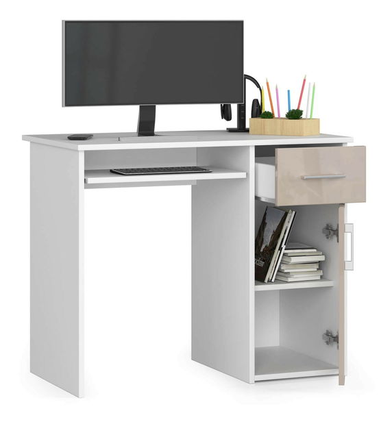 PC stolík Padma (biela + cappuccino lesk)