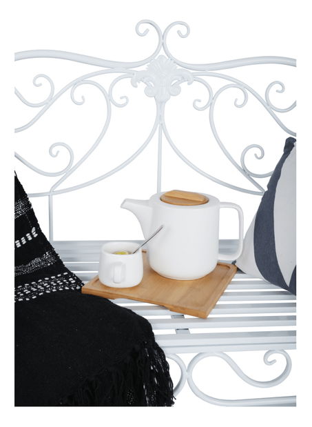 Záhradná lavička Entalia (biela) *výpredaj