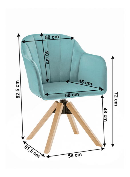 Uredska fotelja Daine (bukva + neomint)