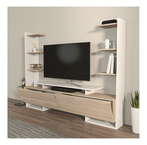 Mobilier living Avianne (alb + stejar)