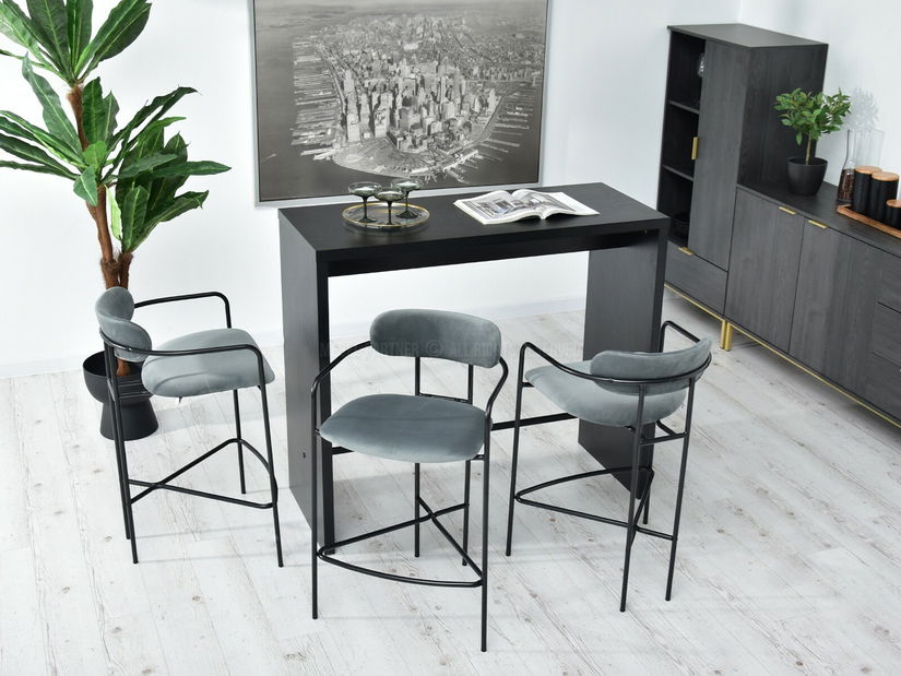 Stolička Viola (sivá + čierna)