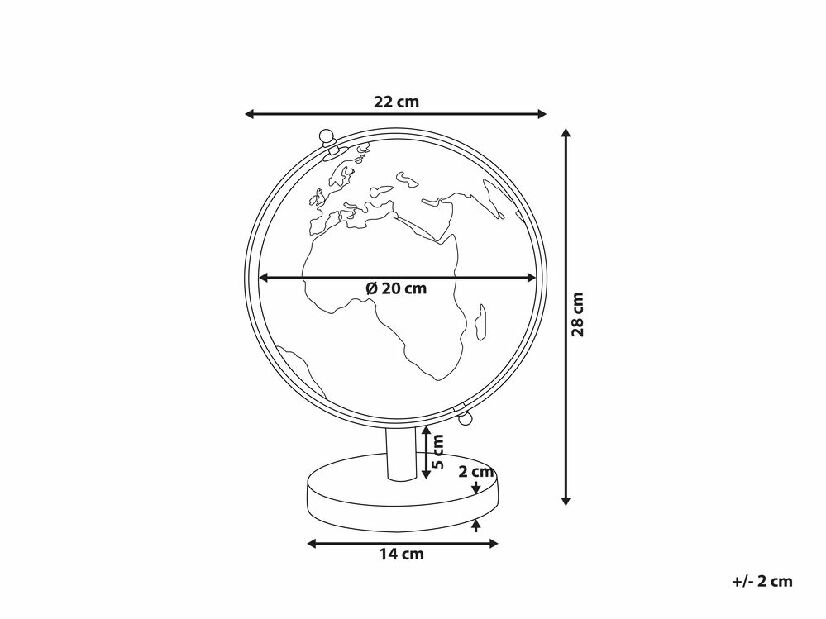 Glóbus 28 cm CONBO (biela + čierna)