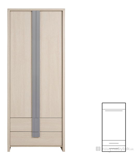 Šatníková skriňa BRW Caps SZF2D2S