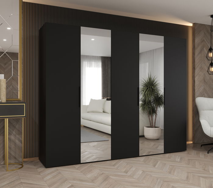 Ormar za garderobu 250 cm Mirabella 2 (crna + crna)