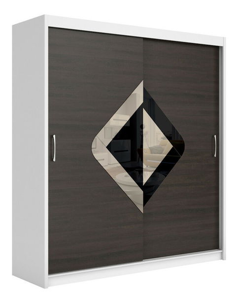 Šatníková skriňa BRW Elda F38/200/8 (biela + wenge)