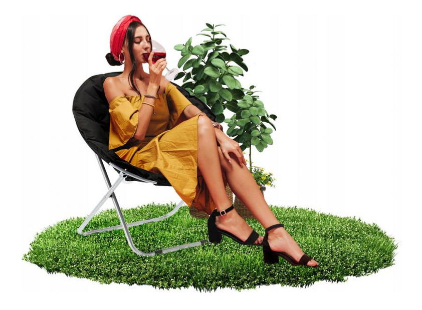 Fotoliu de grădină Ogra (negru)