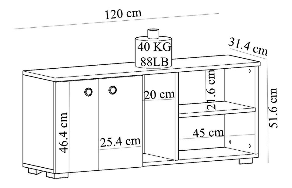 Cipőtároló (cipősszekrény) Vabite 2 (antracit + fehér)