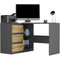 Sarok PC asztal Nolmir (antracit + artisan) (B)