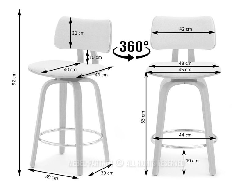 Scaun bar CH64 (bej + stejar)