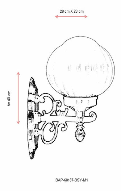 Vonkajšie nástenné svietidlo Murtaza (čierna)