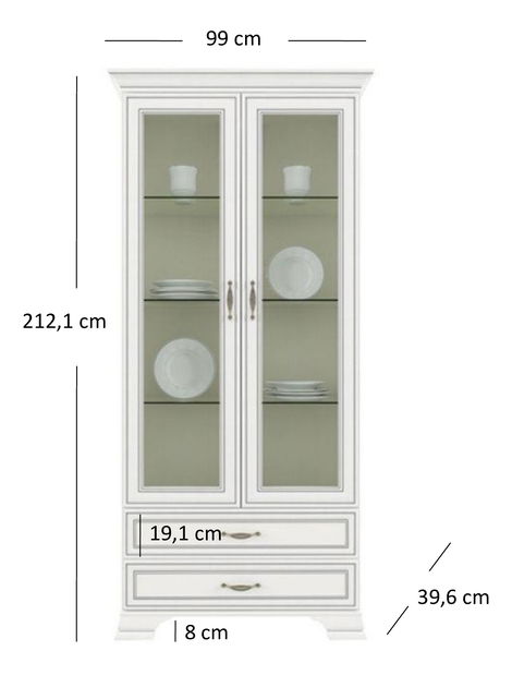 Vitrină Terina (woodline crem)