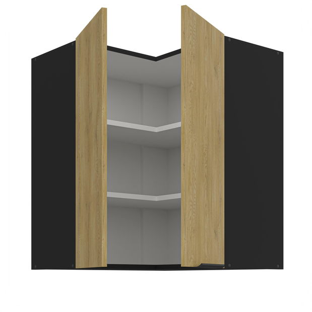 Sarok felső konyhaszekrény Carminia 60x60 GN-72 2F (90) (cremona tölgy + fekete)
