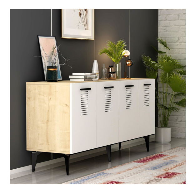 Skrinka Vipapo 5 (dub zafírový + biela) 