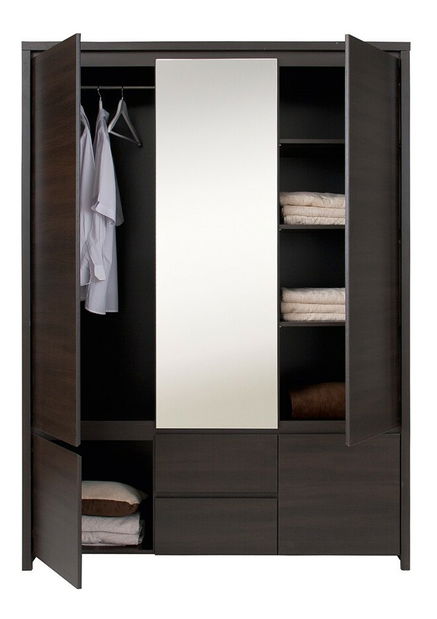 Šatníková skriňa BRW Kaspian SZF5D2S (Wenge)