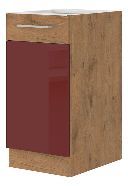 Dolná kuchynská skrinka Virion 40 D 1F BB (dub lancelot + bordová)