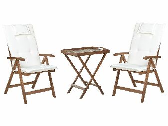 Set mobilier de grădină Amati (lemn închis + crem)