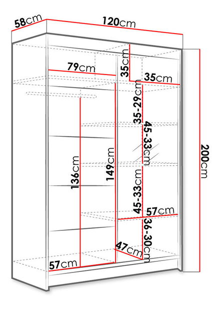 Gardrób Paris III (fekete + artisan tölgy)