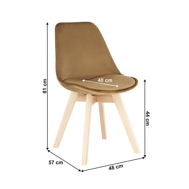 Scaun de sufragerie Blanche (muștar + fag)